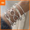 100% Solid 925 Sterling Silver Metal Bracelet for Women Men Vintage Handmade Simple Narrow Bamboo Bracelets For Birthday Gift
