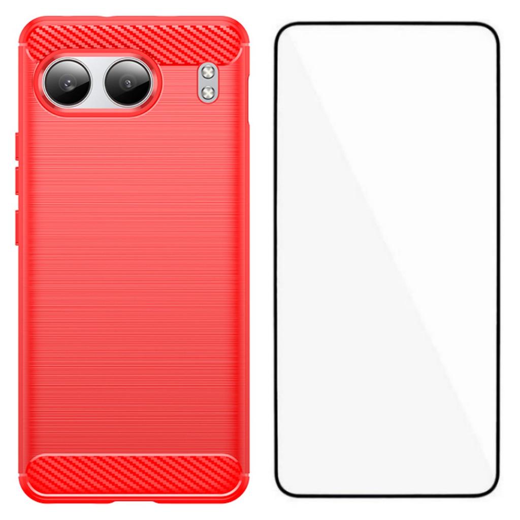 For OnePlus Nord 4 Case with Tempered Glass WANLONFENG LS Series Brushed Texture TPU Phone Cover