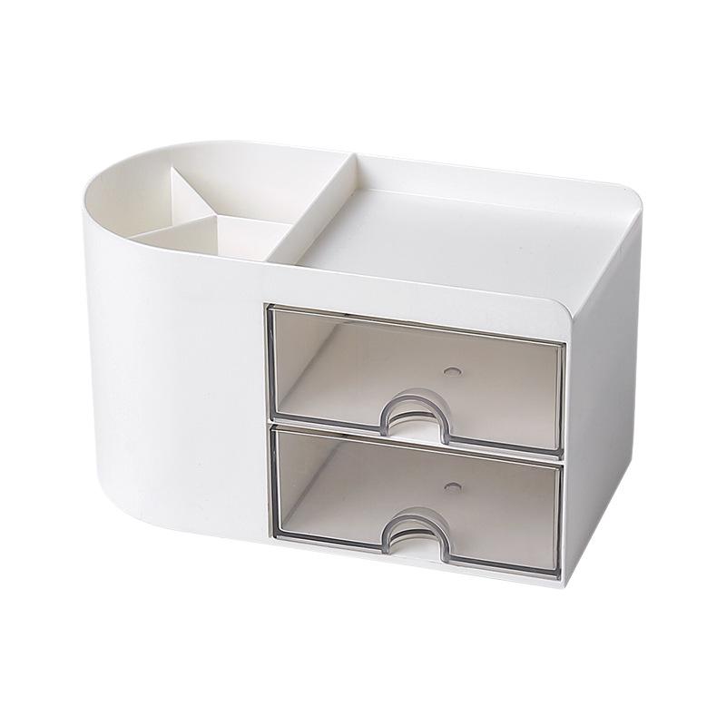 Transparent Multifunctional Desk Organizer with Large Compartments