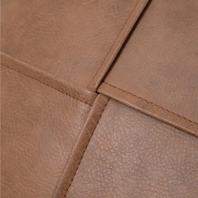 Massives leichtes Luxus-Leder-Wurfkissen, Vintage-Splice-Kissen, Rückenlehne, Musterzimmer, Sofakissen, weiche Tasche, Wurfkissenbezug