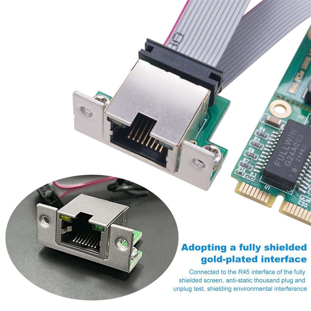 Mini PCIE 1G Gigabit Network Card 10/100/1000M RJ45 LAN Mini PCIe Network Adapter M.2 A+E KEY Network Port Adapter Card for PC
