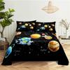 Cosmic Planets Bed Sheet Set Soft Polyester Bed Flat Sheet With Pillowcase Romantic Universe Galaxy Print Bed Sheet Home Textile