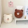 Adorable Bear Tissue Box Holder, Sturdy Plastic Brown & White Design, Space‑Saving Home Decor Gift
