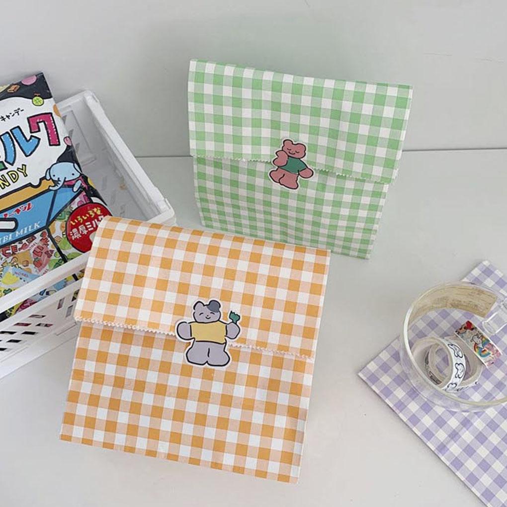 Paper Plaid Bags Wrapping Colorful Gift Packaging Bag Storage Candy Multifunctional Large Capacity Organizer Props