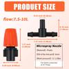 7.5-10L/H T-Type Orange 4/7mm Hose Sprayer Watering System Adjustable Misting Nozzle /W 1/4”Tee Connector for Garden Greenhouse