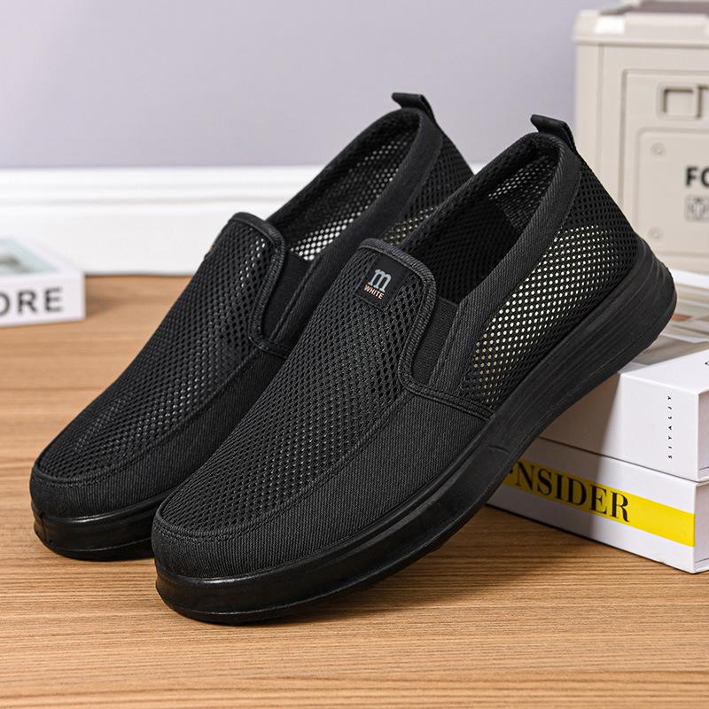 Summer Breathable Men's Mesh Shoes, One Foot Cloth Shoes, Anti Slip Soft Soled Casual Shoes
