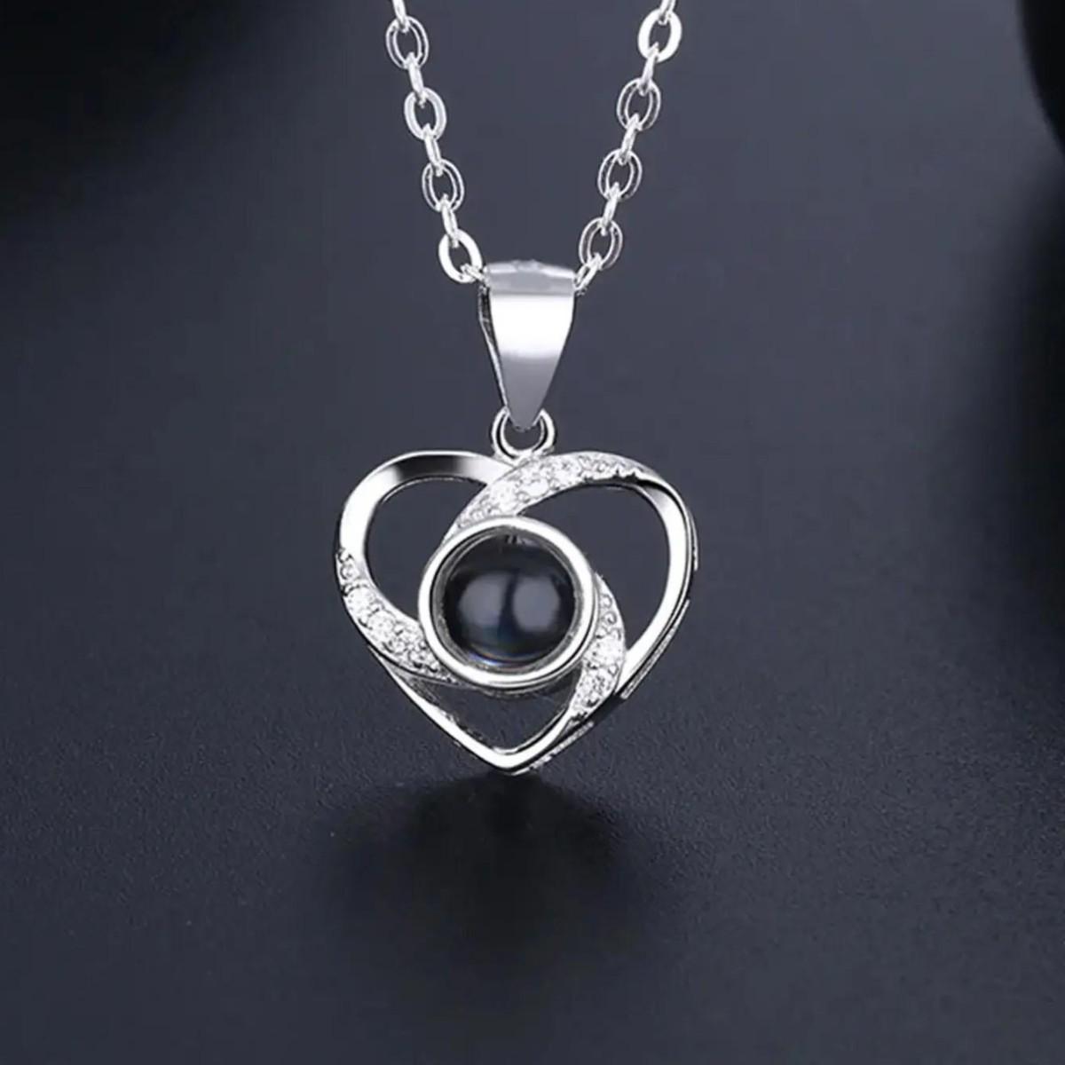 

100 языков Я люблю тебя проекционное ожерелье высокое чувство моды элегантная ключичная цепочка