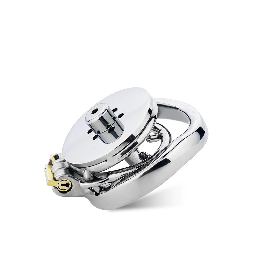 Anti-Off-Ring + Harnröhre Edelstahl CB-Schloss Keuschheitsschloss Peniskäfig Gay Adult Sex Toys Cockring Sklave BDSM