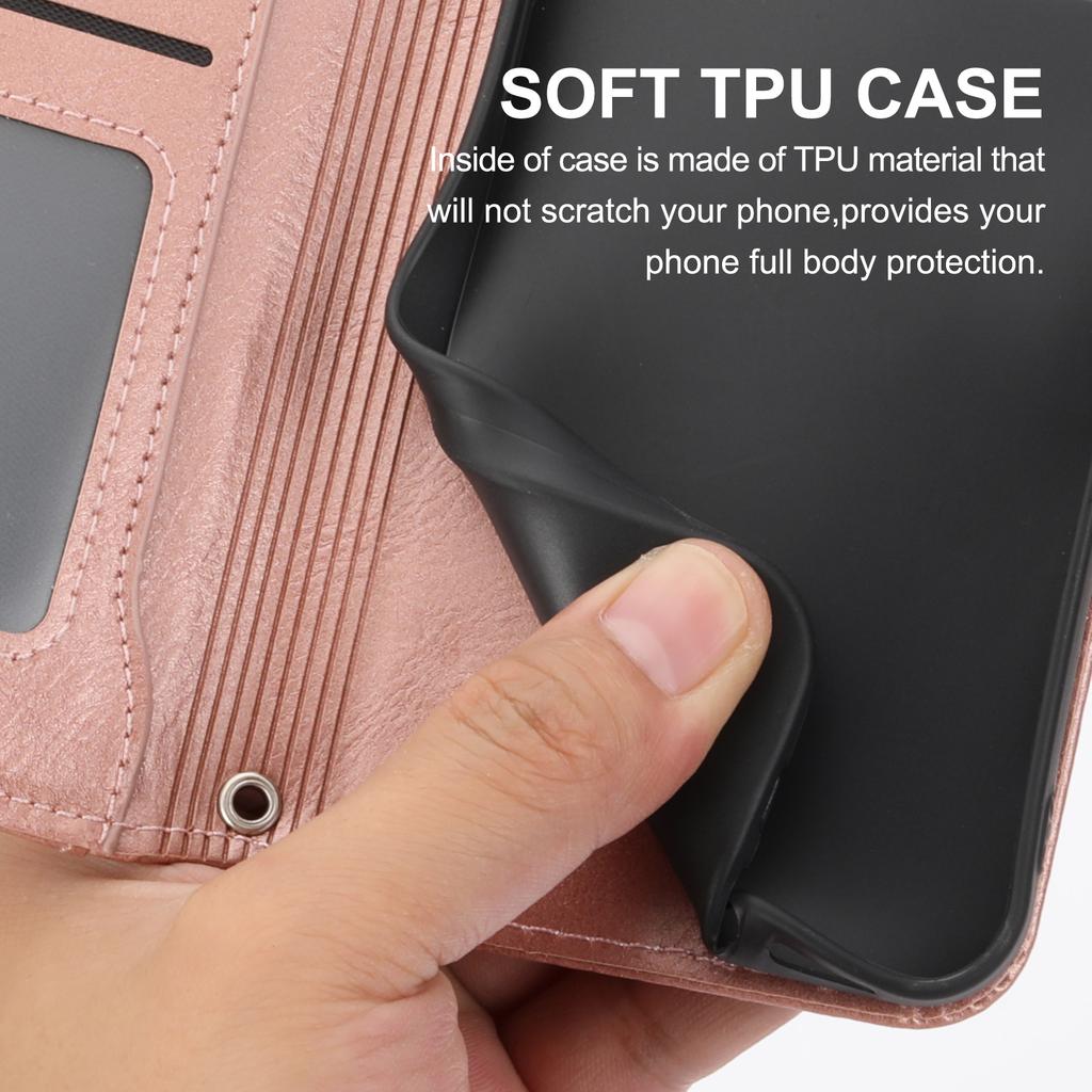 For Samsung Galaxy S26 Case Zipper Pocket Leather Phone Cover with Crossbody Shoulder Strap