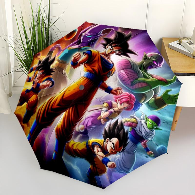 

1pc Dragon Ball Z Automatic Umbrella with 8-Rib Compact Design, Foldable & Portable for Outdoor Leisure, Everyday Use - Ideal Gift for Friends and Fam