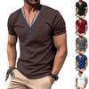 2026 Summer Men T-shirt V-neck Fashion Design Slim Fit Soild T-shirts Male Tops Tees Short Sleeve T Shirt For Men