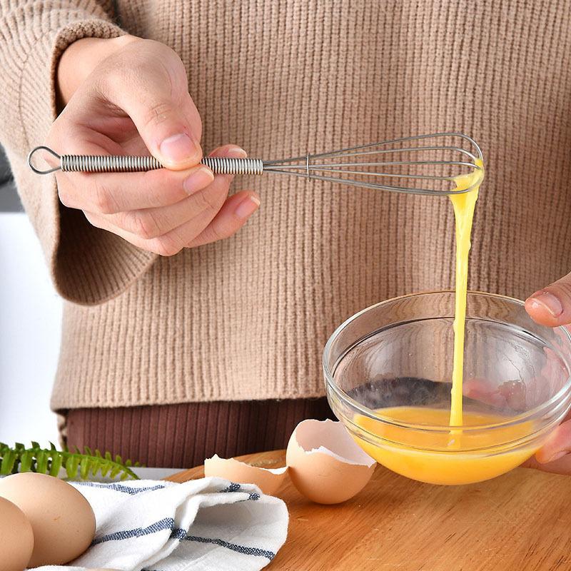 1/2pcs 3-wire Mini Stainless Steel Balloon Balloon Beater Manual Frother Mini Whisk Kitchen Kitchen Whips and Mixer
