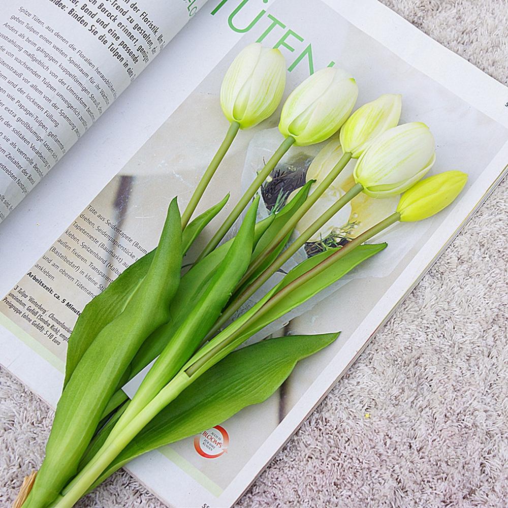 Simulation Flower Bridal Hand Flowers Bouquet Fake Flower Home Decoration Artificial  Tulips Flower