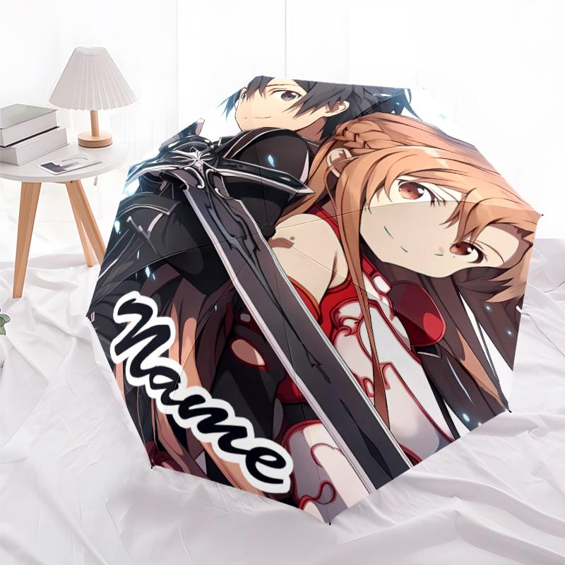 Personalized Name S-Sword Art Online Print Umbrella - Automatic Open/Close, Eight-Rib Durable Frame, Automatic Folding Umbrella