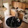 Black Hounds Pattern Round rug,Carpet Rug for Living Room Bedroom Playroom ,Non-slip Floor Mat,Holiday Gifts and Birthday Gifts.
