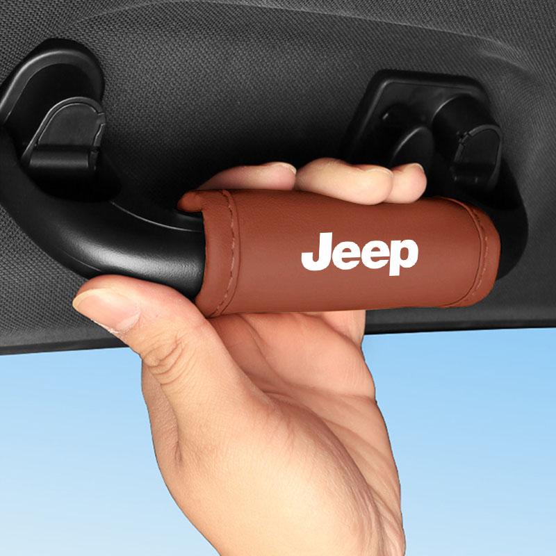 Car Interior Roof Handle Protection Cover Auto Door Pull Hand Brake Handle For JEEP Grand Cherokee WK WK2 KJ KK KL Commander XK Renegade