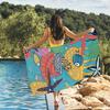 Ocean Design with Palm Leaves & Flowers Towel Quick Drying Beach Towels Are Suitable For Swimming Pools Camping Yoga And The Gym