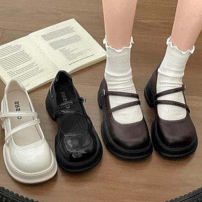 2025Neue Damenschuhe Französischer Stil Kleine Lederschuhe Runde Spitze Mary Jane Schuhe Mode Einzelne Schuhe für Damen Süße Lolita Schuhe