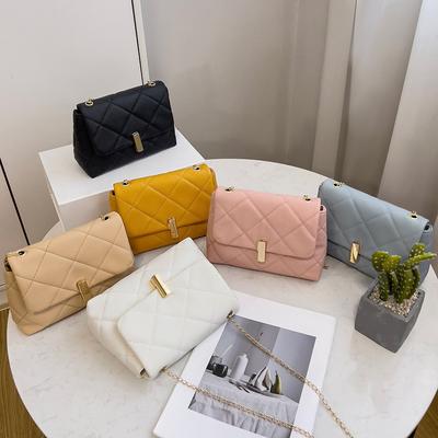 Versão Coreana de Bolsa Quadrada Pequena Bolsa Feminina Bolsa de Corrente Bolsa Ombro Combinação Livre