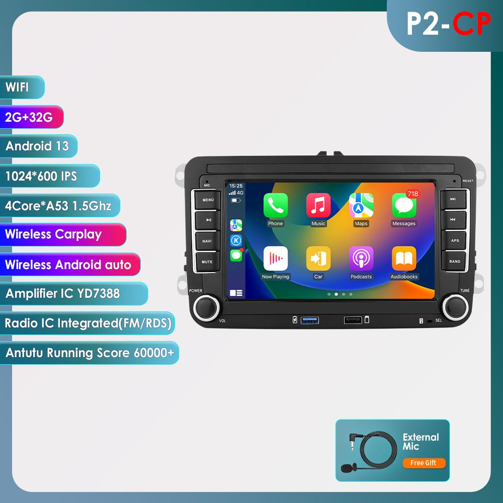 

Hizpo 2Din Автомагнитола Android для Volkswagen Golf 5 6 Polo Passat B6 B7 CC Skoda Jetta Универсальная Мультимедийная Carplay Wifi GPS Интеллектуальная Навигация P2CP 4Core 2G 32G