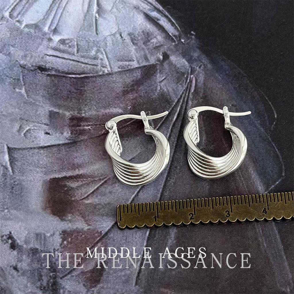 Изогнутая текстура ушная пряжка нишевый дизайн серьги холодный ветер ушные украшения