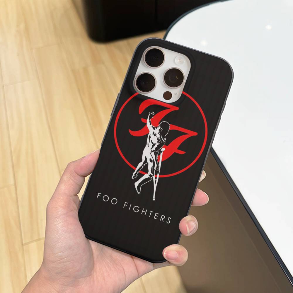 Band F-Foo F-Fighters Classic Rock Phone Case For IPhone 16 15 17 Pro 11 12 13 14 Pro Max Plus Soft Ripple Silicone Cover Shell