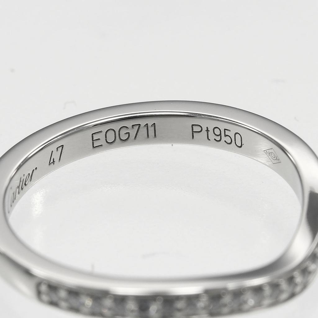 CARTIER Ballerina curve Ring Pt950Platinum/diamond #4.1(US Size) 2.87g Women Used