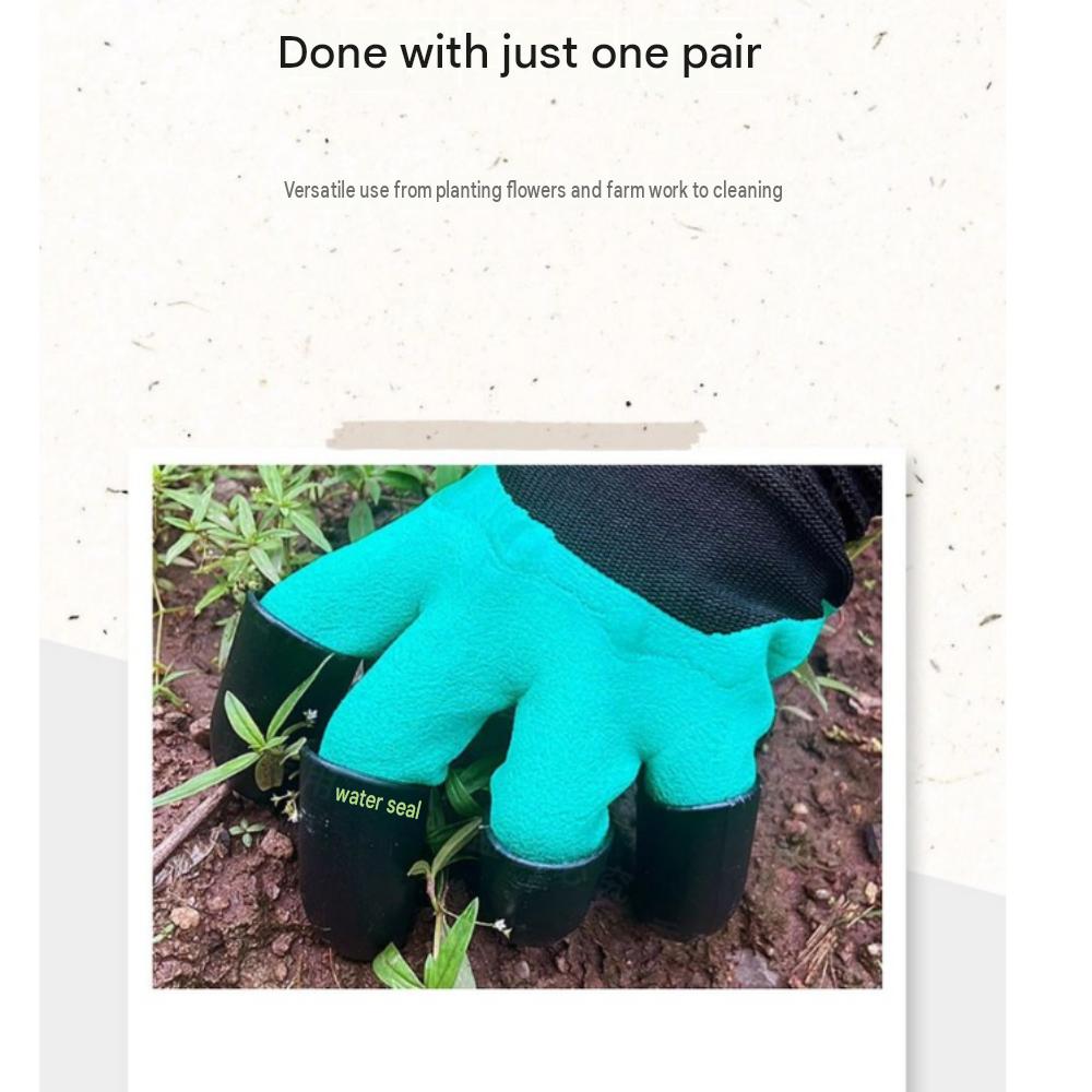 2P Gardening Gloves, Finger Claw Nail, Horticultural Work, Waterproof Vegetable Garden Gloves