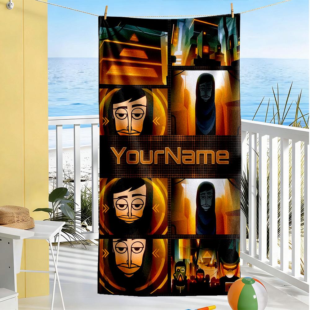 Incredibox Customize Text Beach Towel Super Soft Microfiber Quickdry Fabric Perfect for Traveling Yoga Camping and Swimming