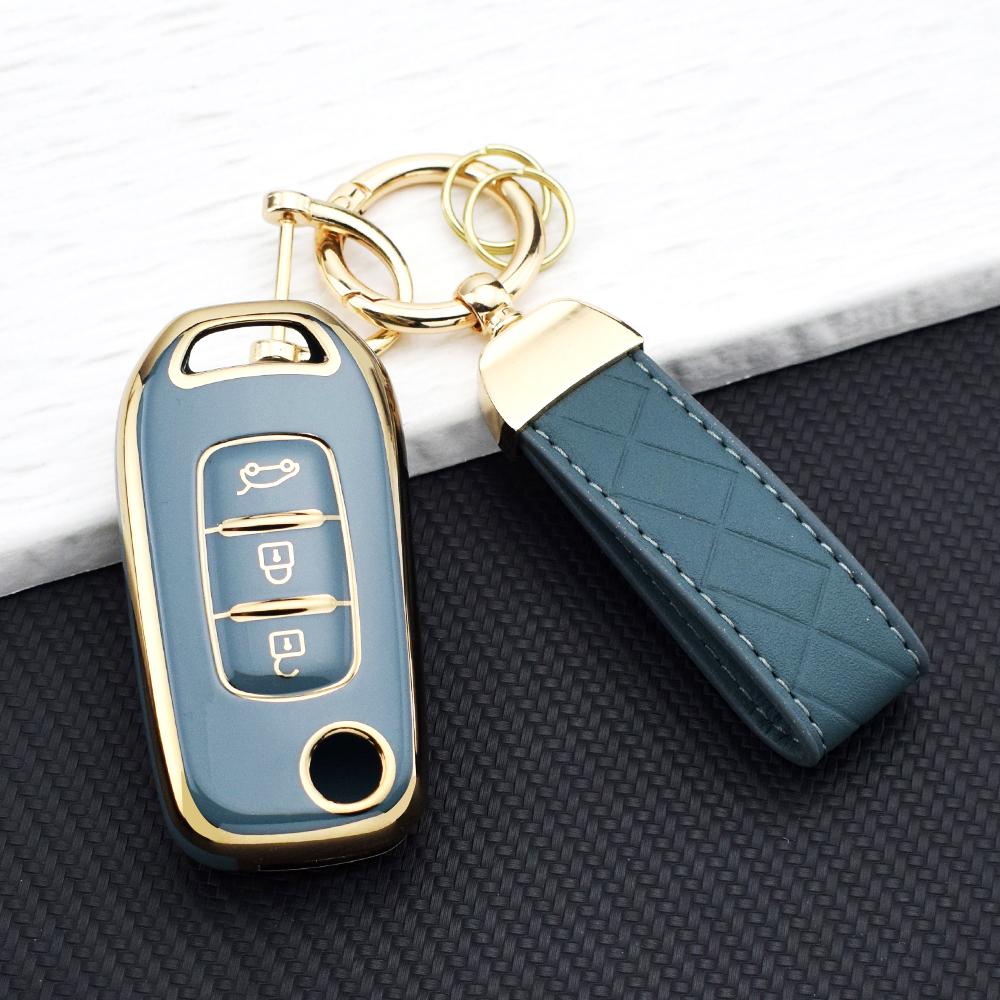 TPU Auto Klappschlüssel Hülle für Dacia Sandero Renault Clio Captur Stepway Logan Megane Kadjar Arkana Clio 5 Kwid Schlüssel Abdeckung Hülle Kette