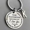 Letter Stainless Steel Keychain Creative Gift To My Son Daughter Stainless Steel Keychain for Mothers Day and Fathers Day Backpack Bag Pendant