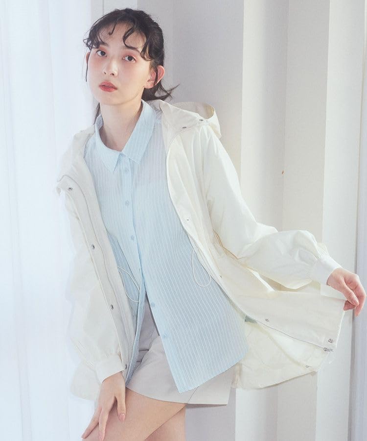 Earth Music Ecology Drawstring Ivory & Women's Mid-Length Hoodie,