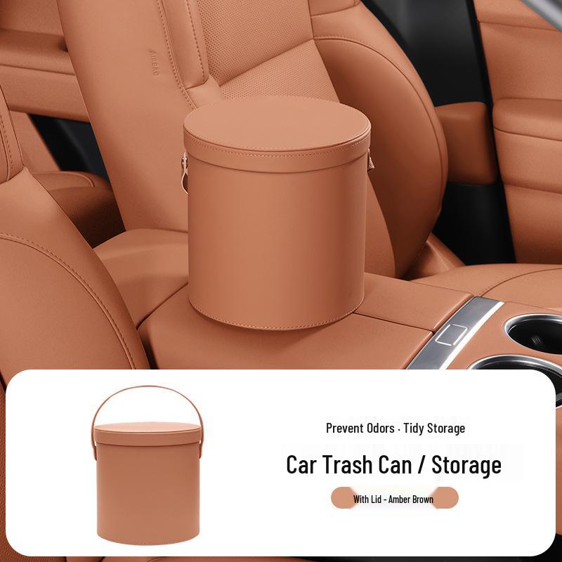 Multifunctional Handheld Car Trash Can with Lid