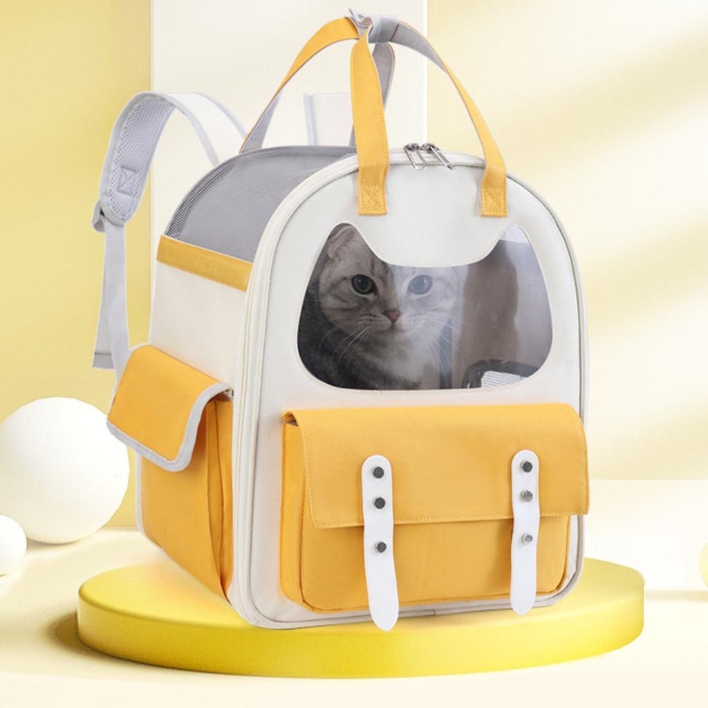Pet Backpack Carrier Breathable Large Capacity Waterproof Cat Travel Backpack Pet Carrying Bag with Handle for Camping