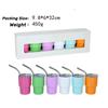6pcs 3oz Insulated Bottle Freeze Thermos Flask Steel Jugs MIni Whiskey Wine Coffee Cup Mug with Lid Straw for Car Driving Party Gift