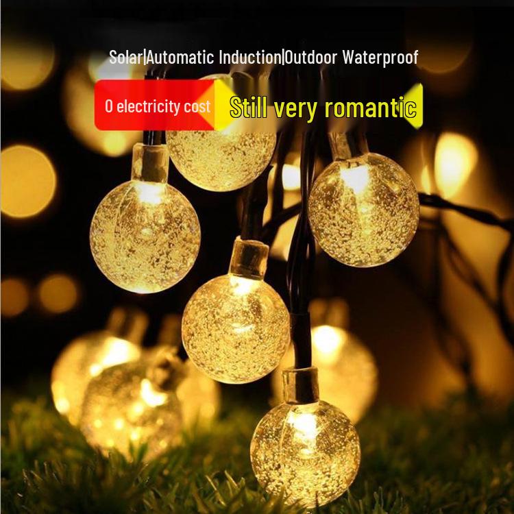 Waterproof Solar Bubble Ball LED String Lights for Outdoor Christmas & Camping Decor