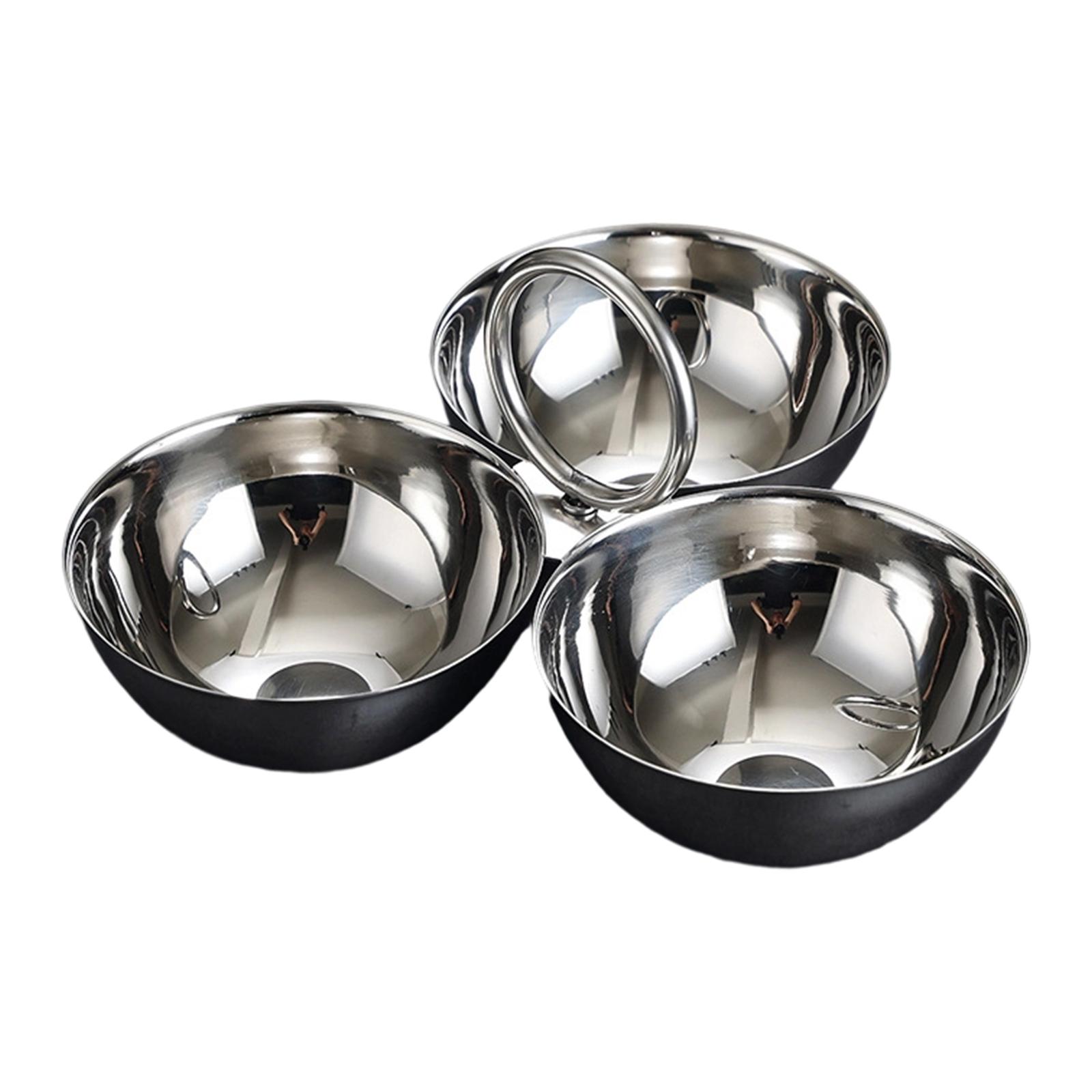 Stainless Steel Snack Serving Bowls Serving Trays 3 Compartment Appetizer Plates