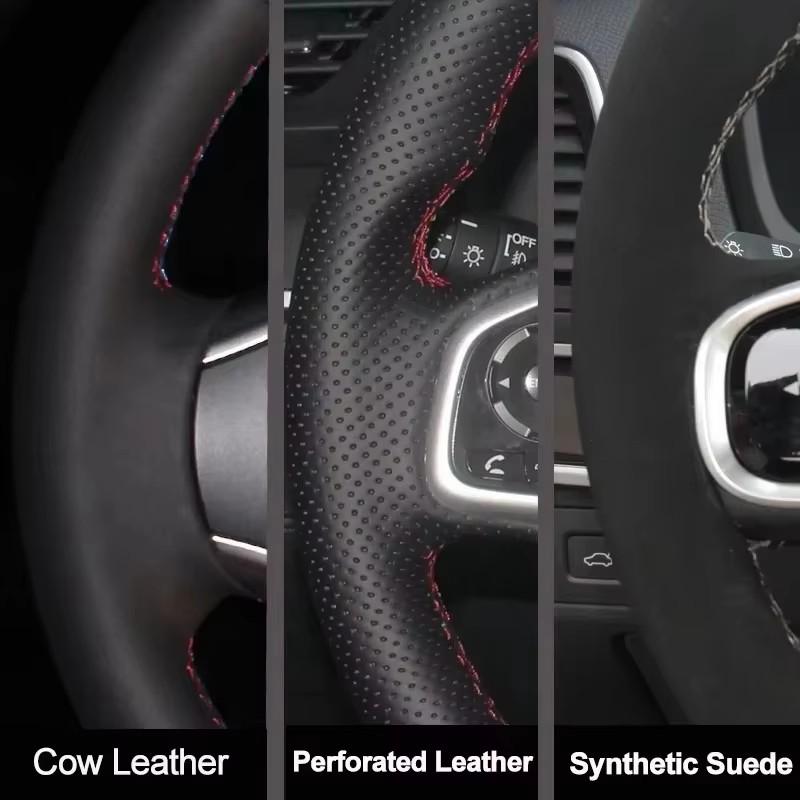 for Tesla Cybertruck Hand-stitched Non-slip Suede Car Steering Wheel Cover