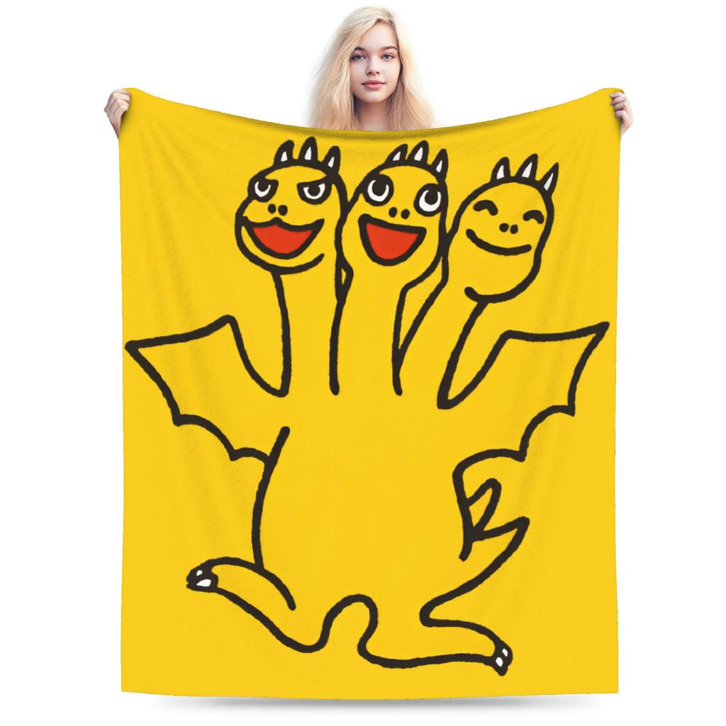 Chibi Monster Island Buddies Fleece Throw Blankets 80S Blanket For Sofa Office Super Soft Bed Rug