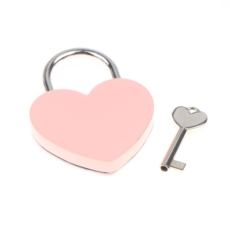 45*59*8Mm Heart Shaped Padlock With Matching Keys Romantic Metal Love Locks For Travel Wedding Gift Diary Bag Luggage Decor