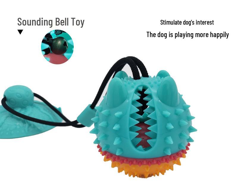 Dog Suction Cup Chew Toy: Sounding Pull Ball & Food Dispensing for Puppies