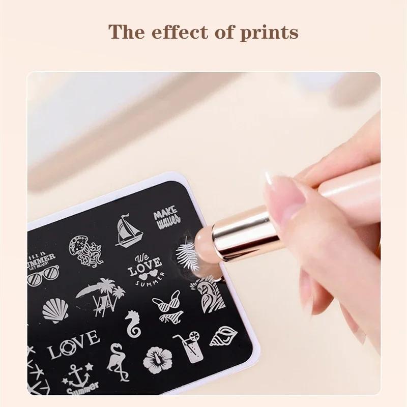 Nail Art Silicone Brush Reusable Universal Mirror Powder Pigment Applying Gradient Shading Pen Easy To Use Nail Brushes Tool