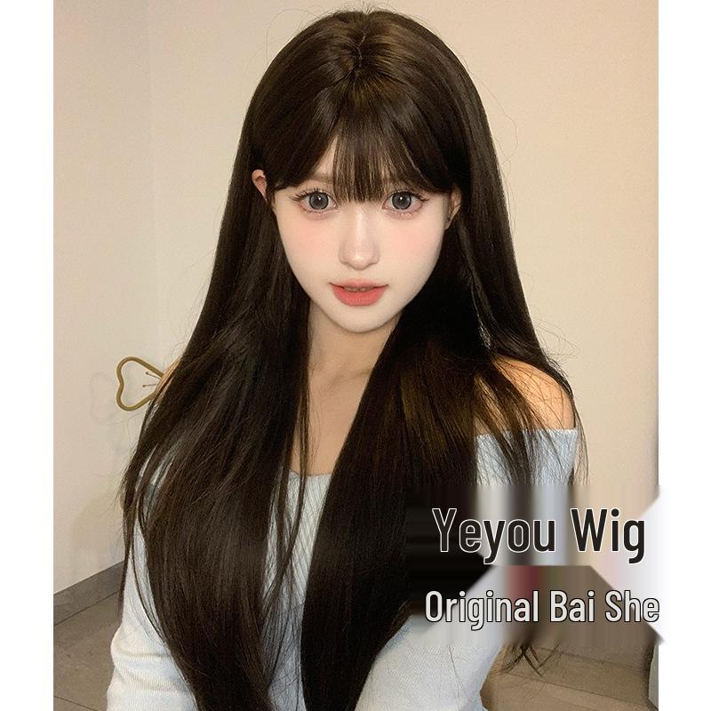 Women's Long Straight Lolita Wig - Natural, Realistic, Full Head Coverage