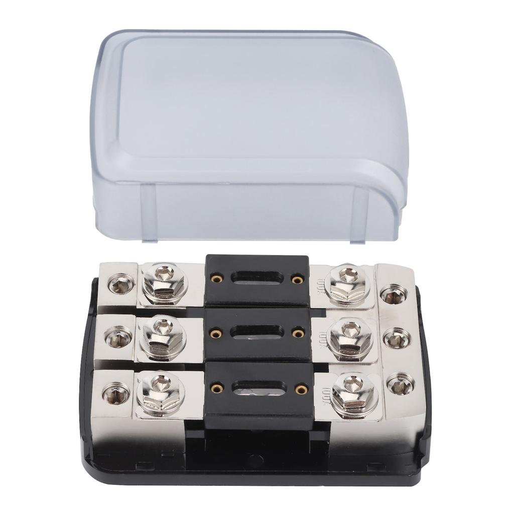 Fuse Holder Distribution Block 3 Ways Fuses Box 1 In‑3 Out 3 In‑3 Out for Car Yacht Audio