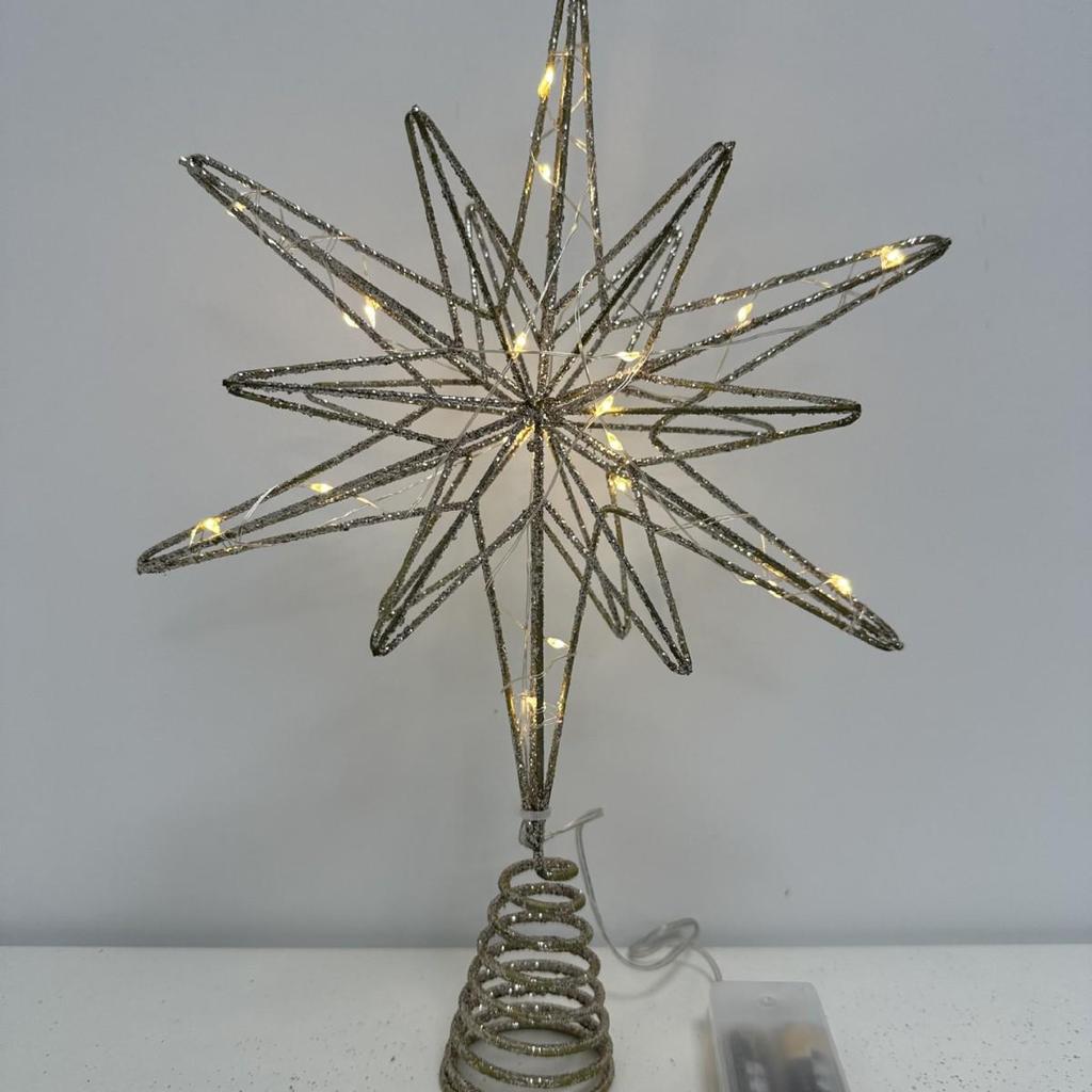 LED Wrought Iron Christmas Tree Topper Star Decoration