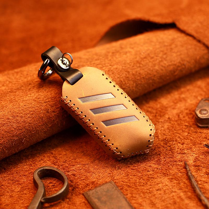 Handmade Leather Key Bag for Kia K5/Zhipao 19 K3 - Personalized Crazy Horse Style
