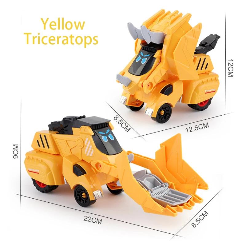 2 In 1 Dinosaur Collision Deformation Inertia Car Racing Boy Tyrannosaurus Rex Toy Car Deformation Engineering Car Birthday Gift