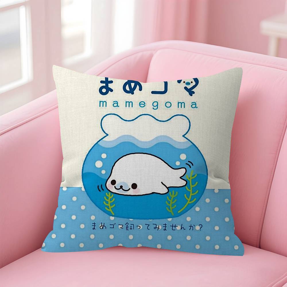 

Kawaii Cartoon Mamegoma anime Cushion Cover Inches Farmhouse Decor Home Throw Pillow Covers for Couch Decorations 30x30 cm