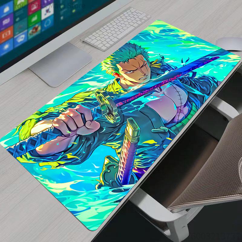 Mouse Pads Notbook One Piece Zoro Large Keyboard Mat NonSlip Rubber Computer Carpet Desk Mat PC Gamer MousePad Youth Gifts