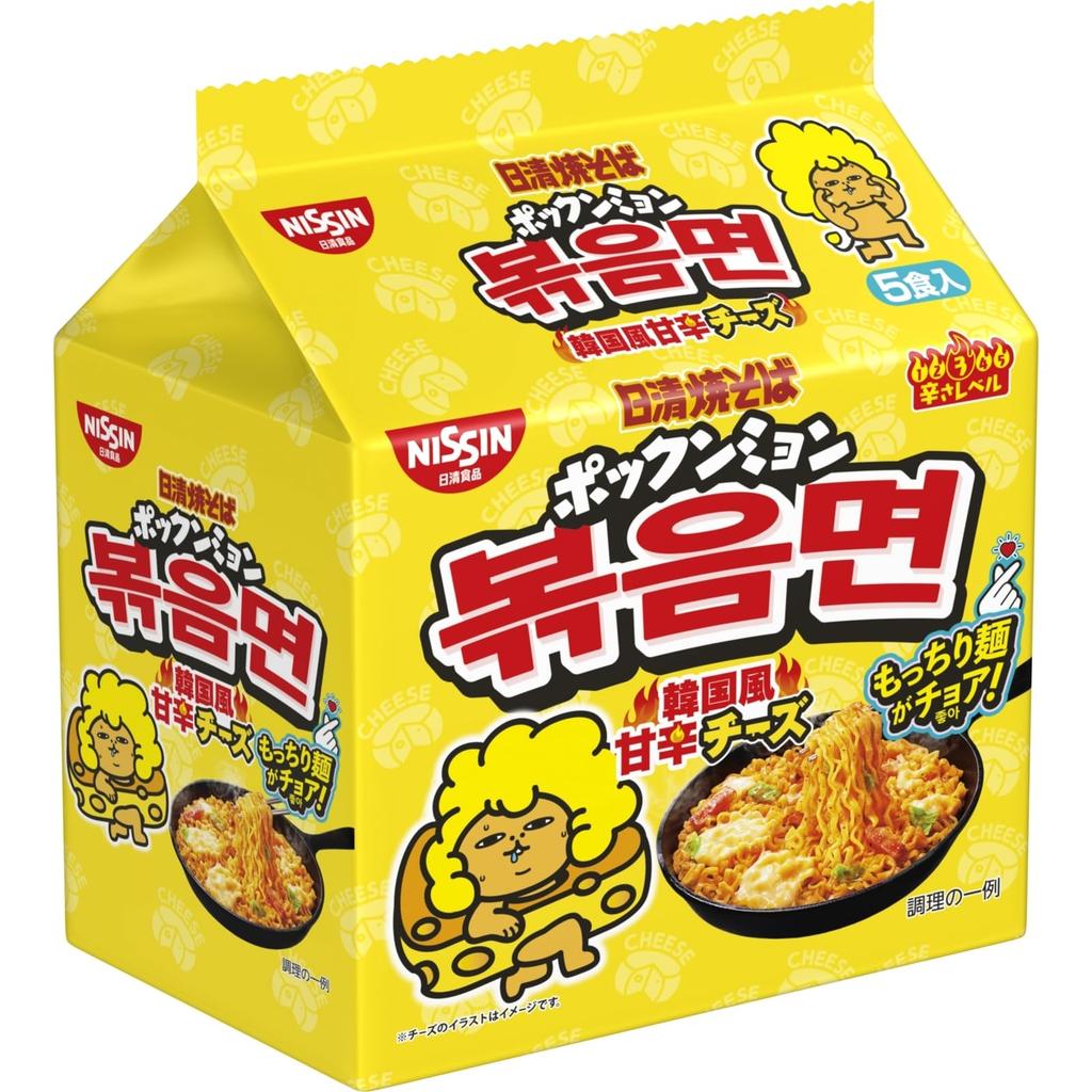 Nissin Foods Nissin Yakisoba Bokkeum Myun Korean Style Sweet and Spicy Cheese Instant 510g x 6 packs 5-pack